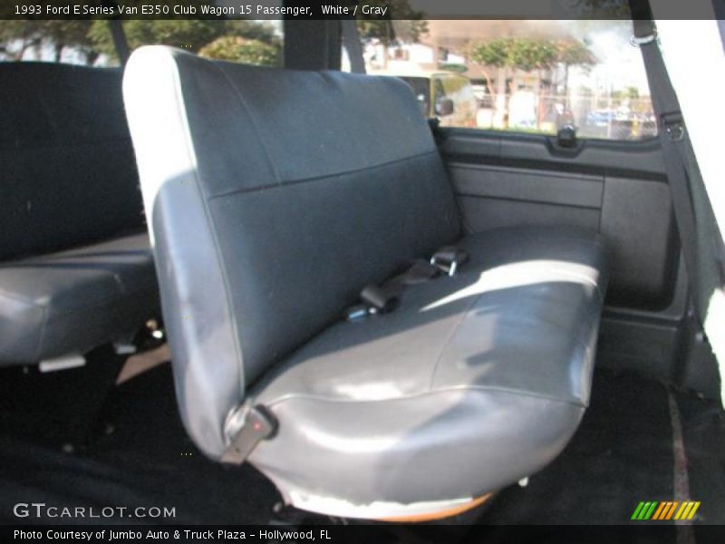 White / Gray 1993 Ford E Series Van E350 Club Wagon 15 Passenger