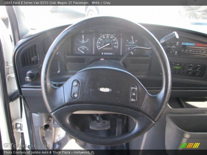 White / Gray 1993 Ford E Series Van E350 Club Wagon 15 Passenger