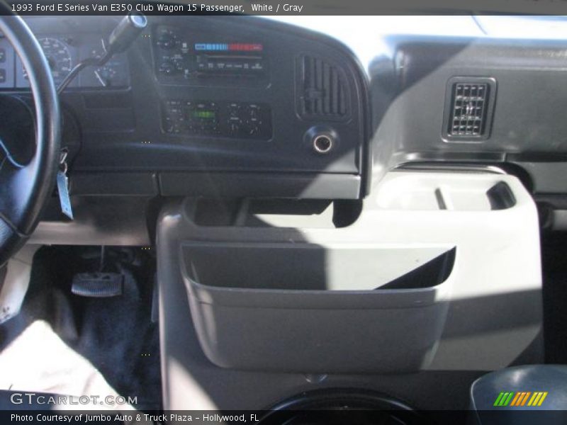 White / Gray 1993 Ford E Series Van E350 Club Wagon 15 Passenger