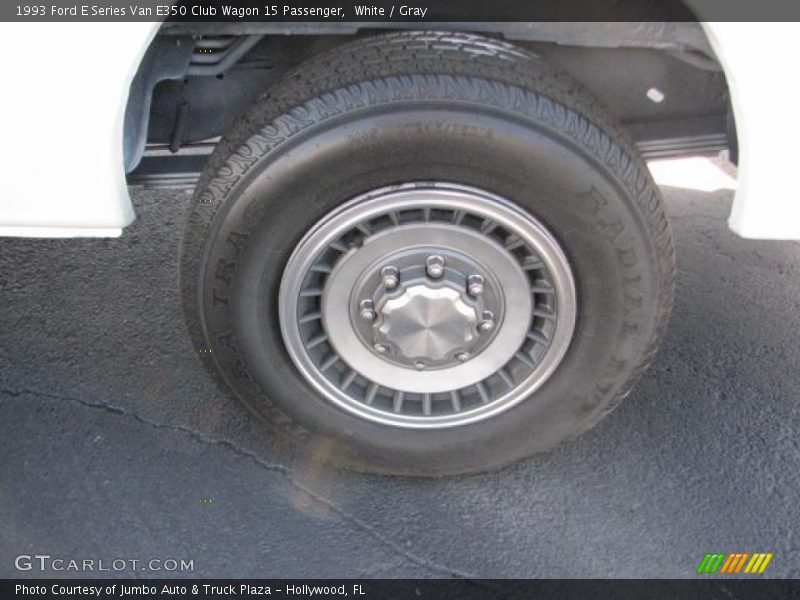White / Gray 1993 Ford E Series Van E350 Club Wagon 15 Passenger
