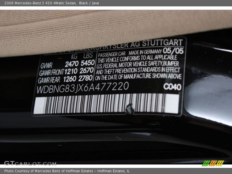 Black / Java 2006 Mercedes-Benz S 430 4Matic Sedan