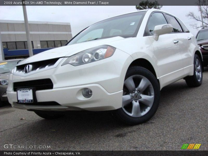 White Diamond Pearl / Taupe 2009 Acura RDX SH-AWD Technology