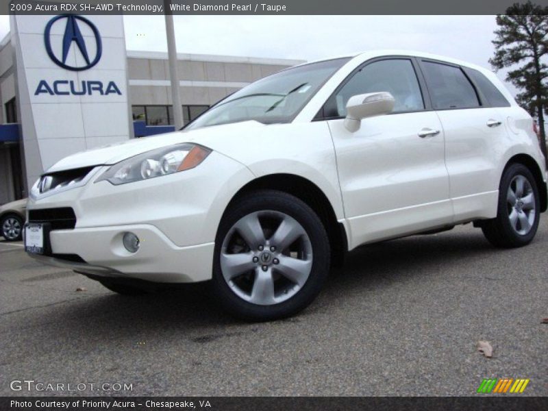 White Diamond Pearl / Taupe 2009 Acura RDX SH-AWD Technology