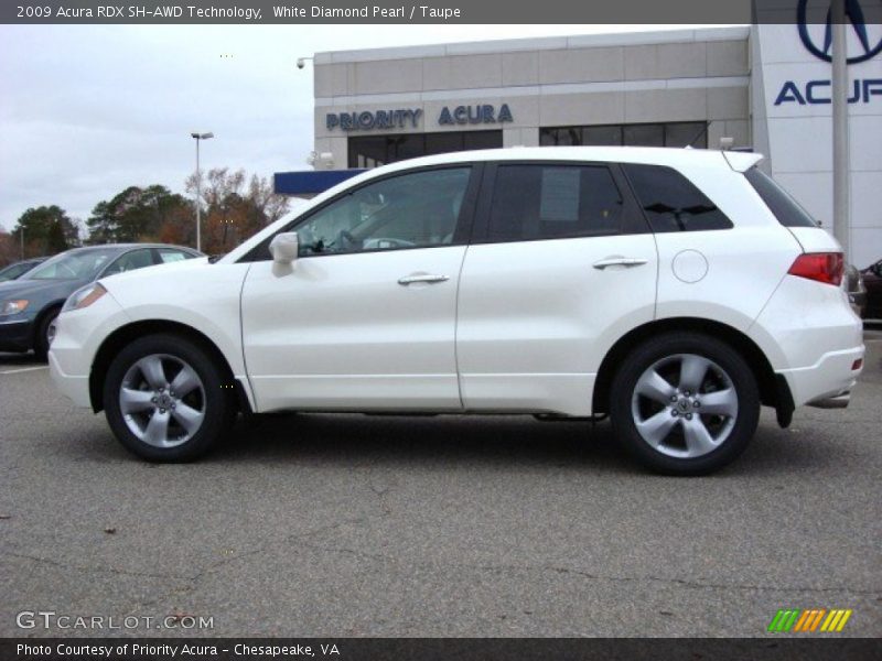 White Diamond Pearl / Taupe 2009 Acura RDX SH-AWD Technology