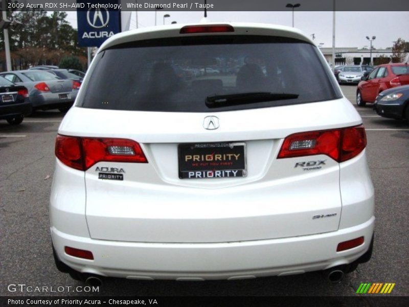 White Diamond Pearl / Taupe 2009 Acura RDX SH-AWD Technology