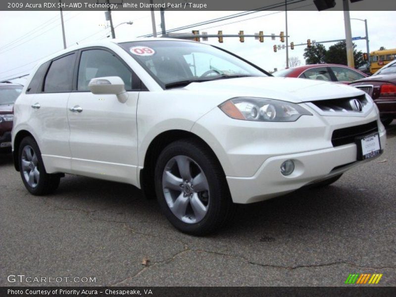 White Diamond Pearl / Taupe 2009 Acura RDX SH-AWD Technology