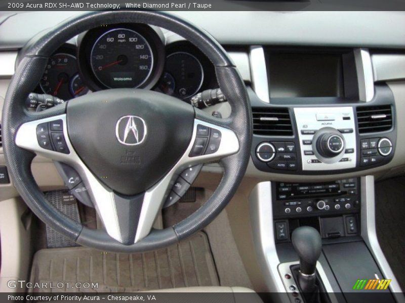 White Diamond Pearl / Taupe 2009 Acura RDX SH-AWD Technology