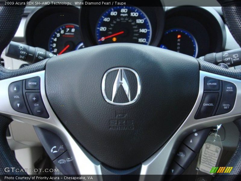 White Diamond Pearl / Taupe 2009 Acura RDX SH-AWD Technology