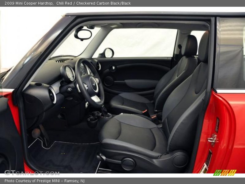 Chili Red / Checkered Carbon Black/Black 2009 Mini Cooper Hardtop