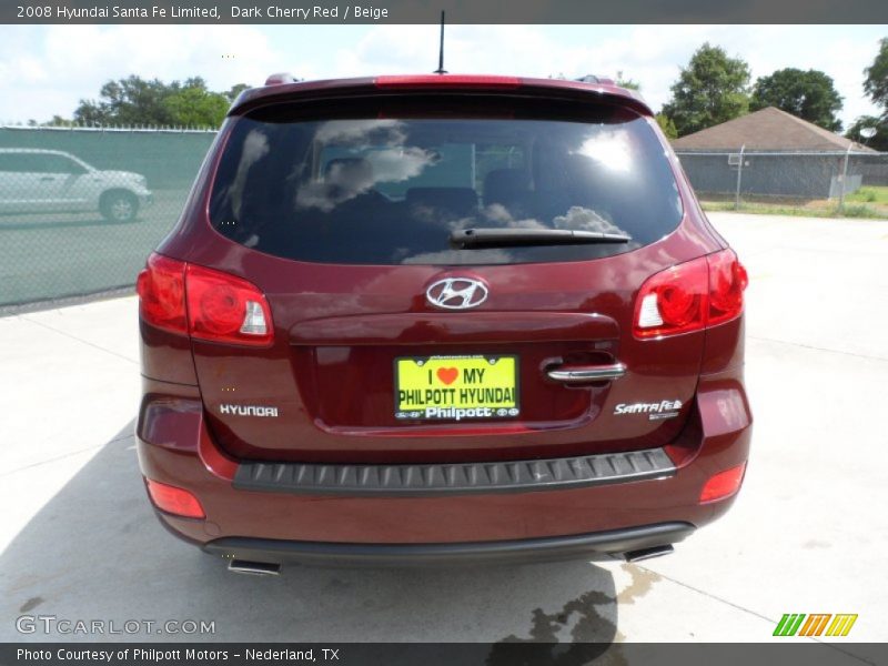 Dark Cherry Red / Beige 2008 Hyundai Santa Fe Limited