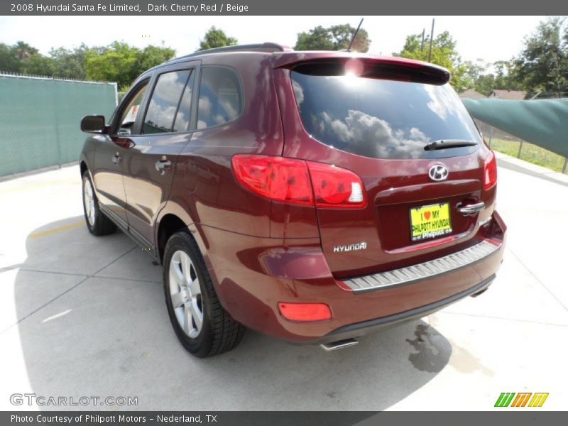 Dark Cherry Red / Beige 2008 Hyundai Santa Fe Limited