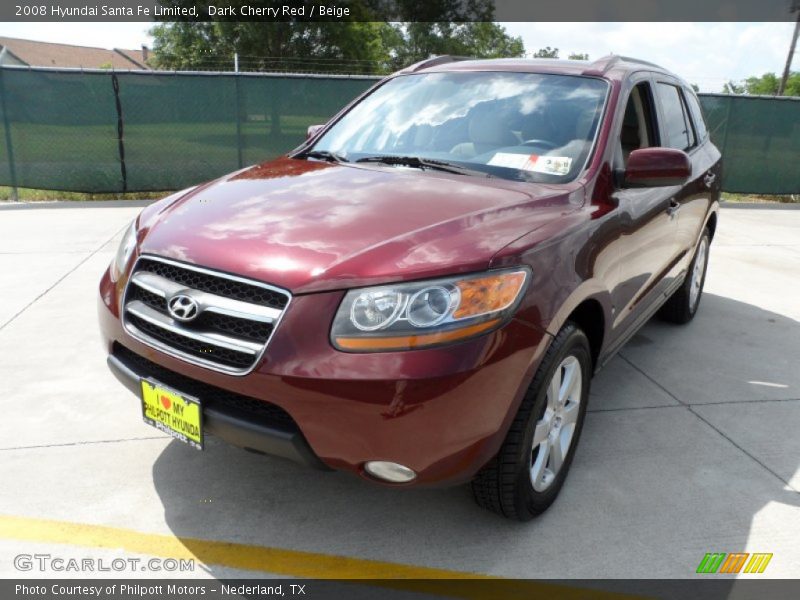 Dark Cherry Red / Beige 2008 Hyundai Santa Fe Limited