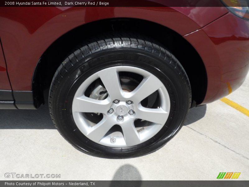 Dark Cherry Red / Beige 2008 Hyundai Santa Fe Limited