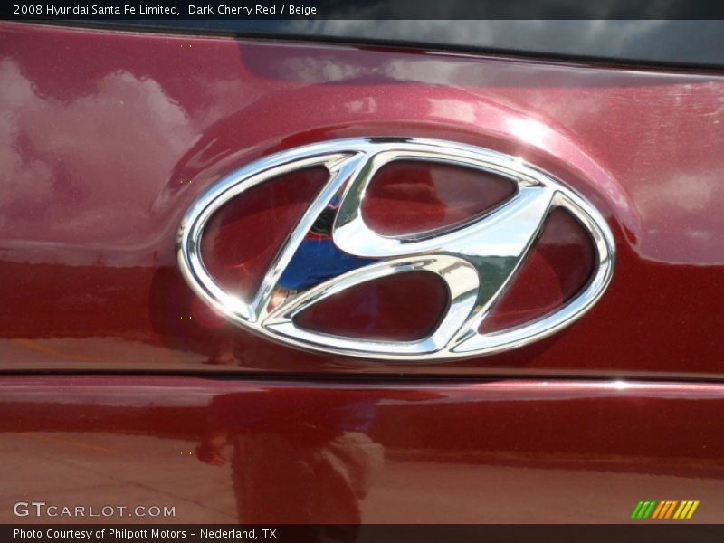 Dark Cherry Red / Beige 2008 Hyundai Santa Fe Limited