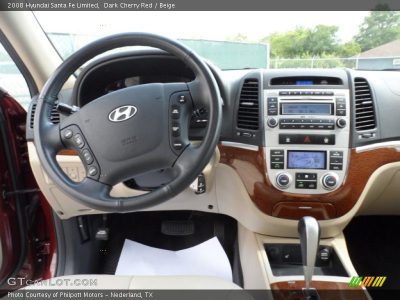 Dark Cherry Red / Beige 2008 Hyundai Santa Fe Limited