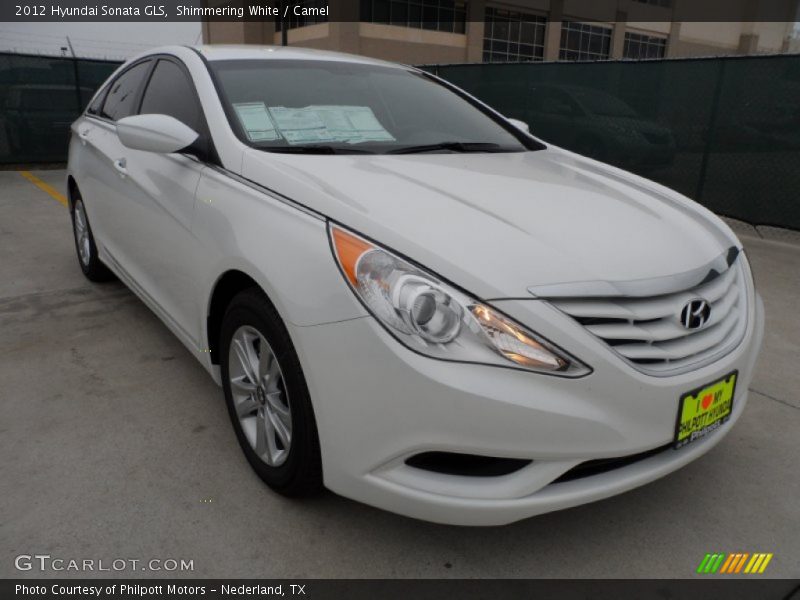 Shimmering White / Camel 2012 Hyundai Sonata GLS