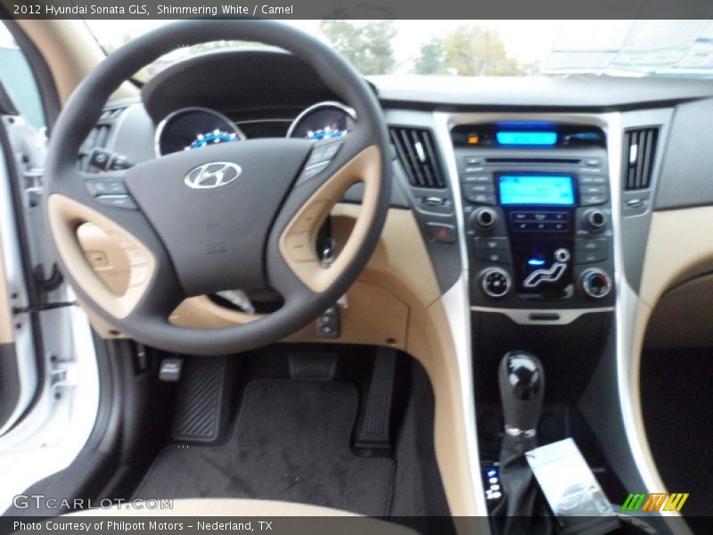 Shimmering White / Camel 2012 Hyundai Sonata GLS