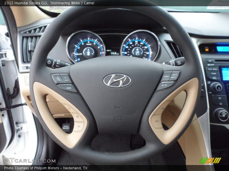 Shimmering White / Camel 2012 Hyundai Sonata GLS