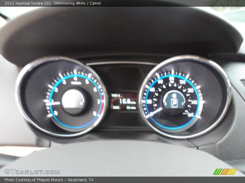 Shimmering White / Camel 2012 Hyundai Sonata GLS