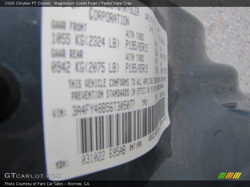 Magnesium Green Pearl / Pastel Slate Gray 2006 Chrysler PT Cruiser
