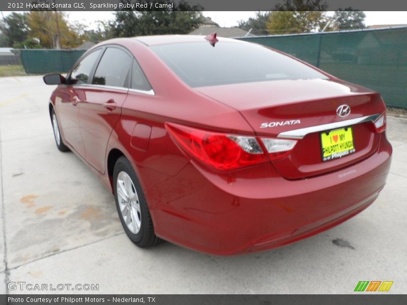 Sparkling Ruby Red / Camel 2012 Hyundai Sonata GLS