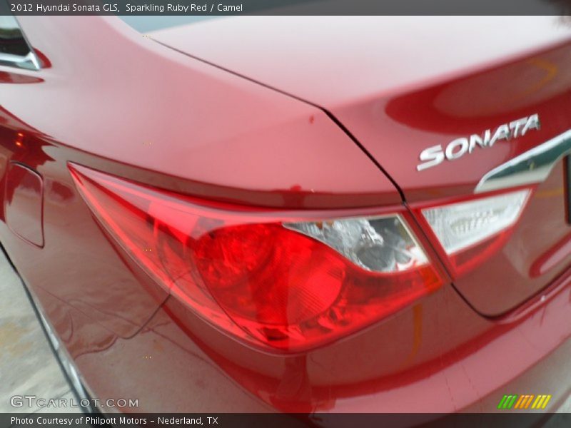 Sparkling Ruby Red / Camel 2012 Hyundai Sonata GLS