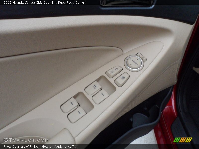 Sparkling Ruby Red / Camel 2012 Hyundai Sonata GLS