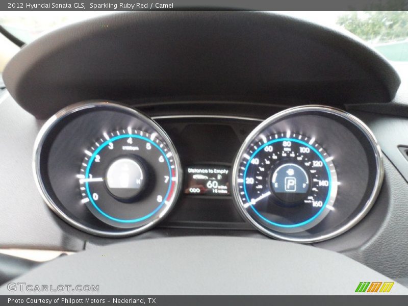 Sparkling Ruby Red / Camel 2012 Hyundai Sonata GLS