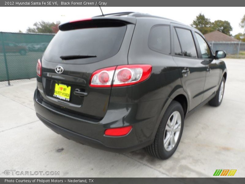 Black Forest Green / Gray 2012 Hyundai Santa Fe SE V6