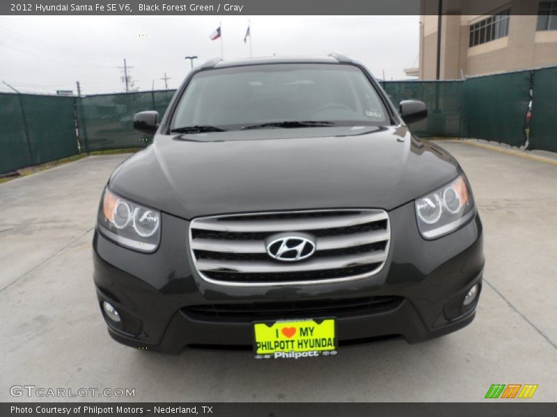 Black Forest Green / Gray 2012 Hyundai Santa Fe SE V6