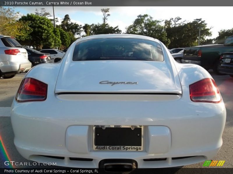 Carrara White / Ocean Blue 2010 Porsche Cayman