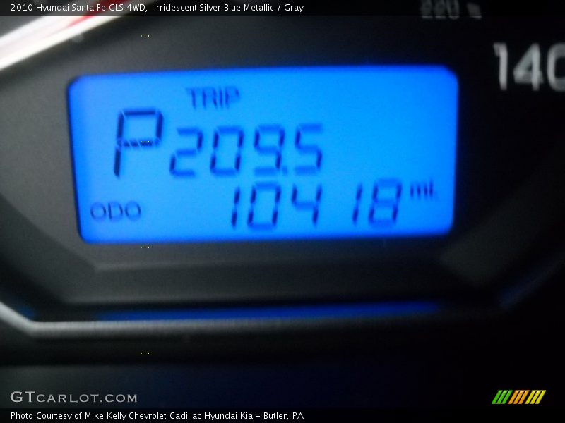 Irridescent Silver Blue Metallic / Gray 2010 Hyundai Santa Fe GLS 4WD