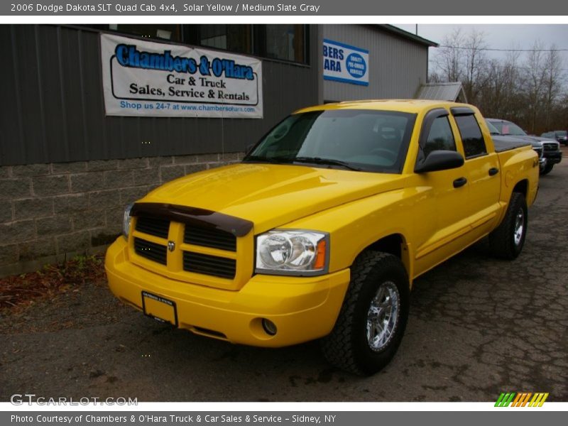 Solar Yellow / Medium Slate Gray 2006 Dodge Dakota SLT Quad Cab 4x4
