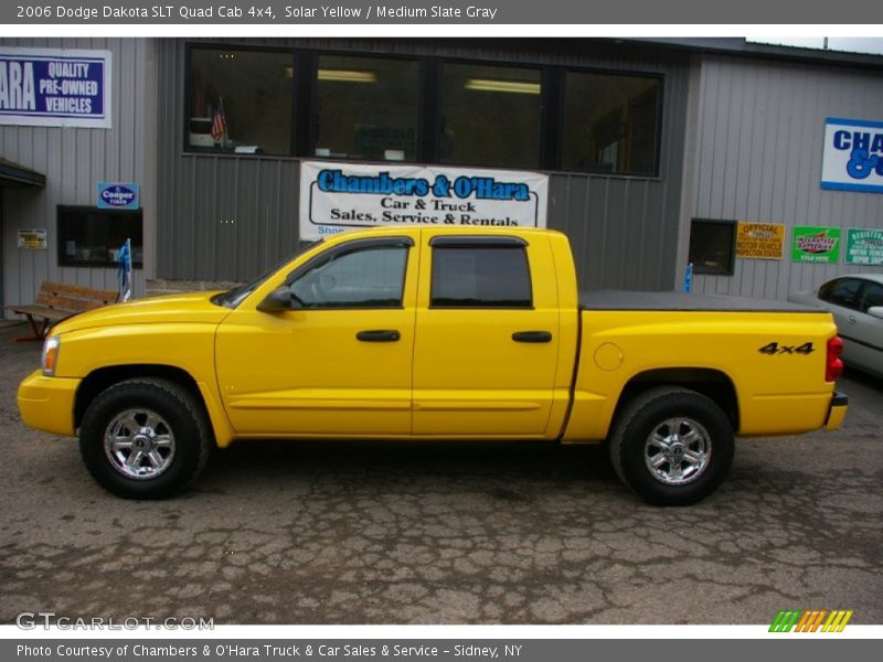 Solar Yellow / Medium Slate Gray 2006 Dodge Dakota SLT Quad Cab 4x4