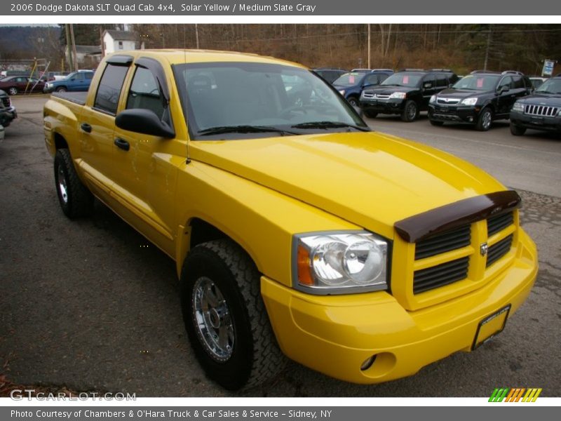 Solar Yellow / Medium Slate Gray 2006 Dodge Dakota SLT Quad Cab 4x4
