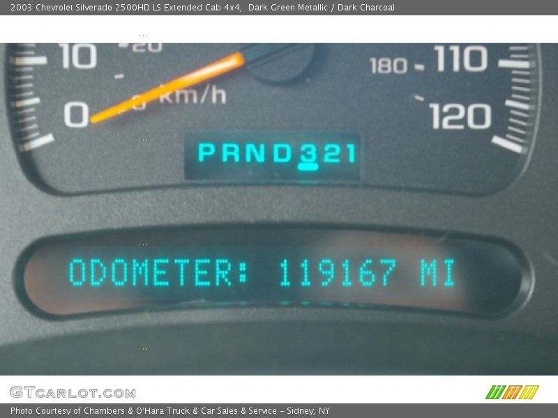 Dark Green Metallic / Dark Charcoal 2003 Chevrolet Silverado 2500HD LS Extended Cab 4x4
