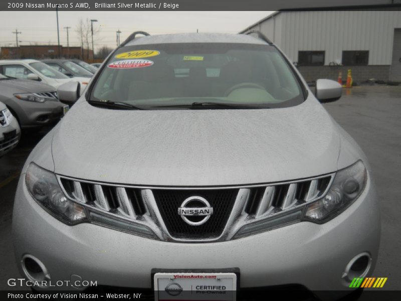 Brilliant Silver Metallic / Beige 2009 Nissan Murano S AWD