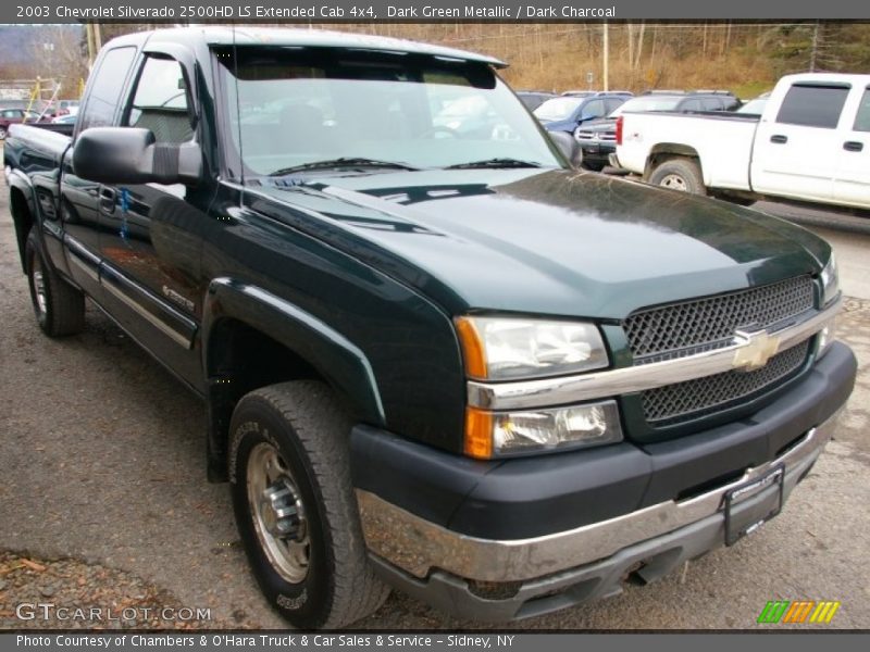 Dark Green Metallic / Dark Charcoal 2003 Chevrolet Silverado 2500HD LS Extended Cab 4x4