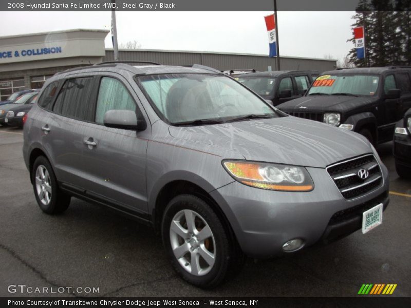 Steel Gray / Black 2008 Hyundai Santa Fe Limited 4WD