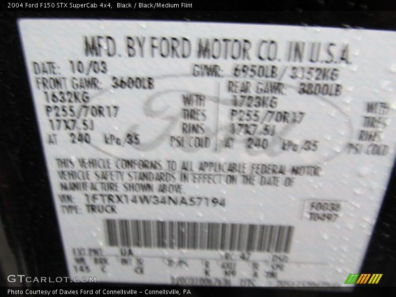 Black / Black/Medium Flint 2004 Ford F150 STX SuperCab 4x4