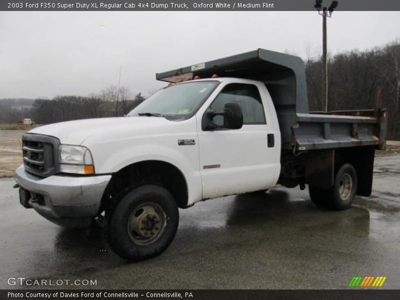 Oxford White / Medium Flint 2003 Ford F350 Super Duty XL Regular Cab 4x4 Dump Truck
