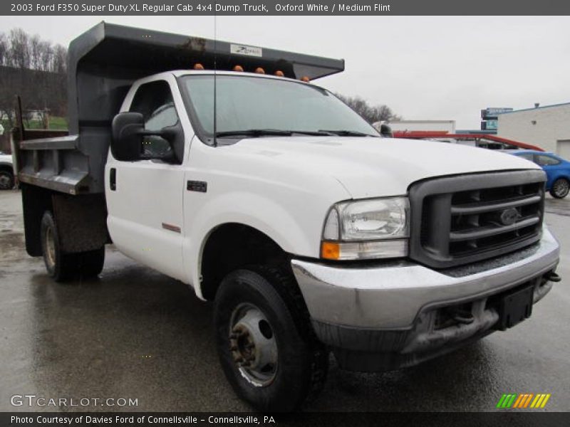 Front 3/4 View of 2003 F350 Super Duty XL Regular Cab 4x4 Dump Truck