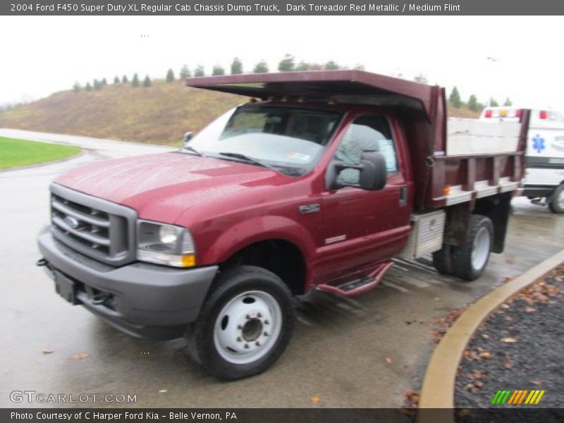 Dark Toreador Red Metallic / Medium Flint 2004 Ford F450 Super Duty XL Regular Cab Chassis Dump Truck