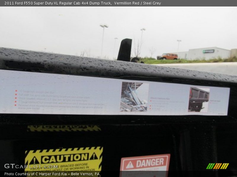 Vermillion Red / Steel Grey 2011 Ford F550 Super Duty XL Regular Cab 4x4 Dump Truck