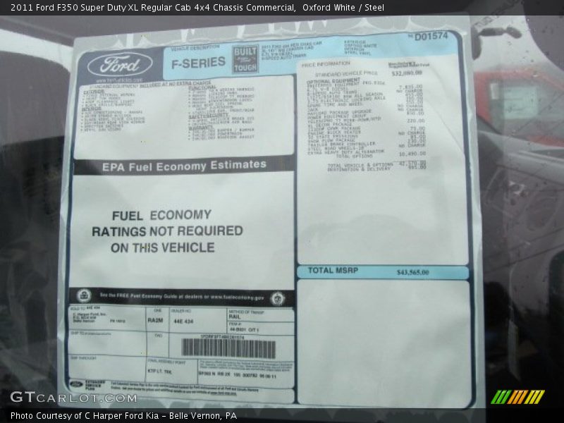 Oxford White / Steel 2011 Ford F350 Super Duty XL Regular Cab 4x4 Chassis Commercial