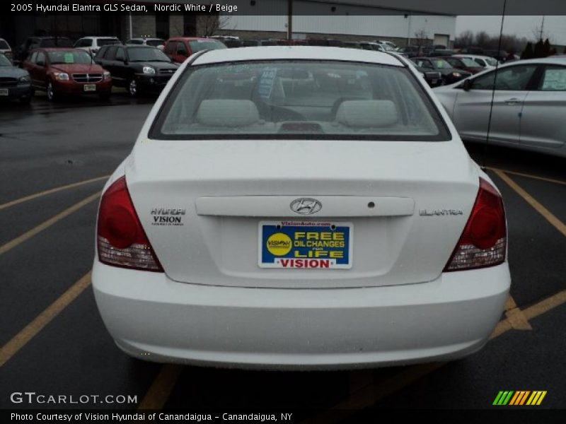 Nordic White / Beige 2005 Hyundai Elantra GLS Sedan
