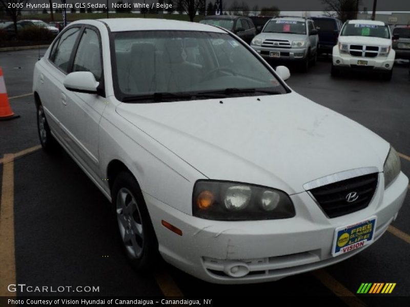 Nordic White / Beige 2005 Hyundai Elantra GLS Sedan