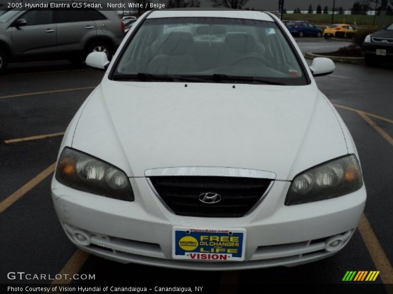 Nordic White / Beige 2005 Hyundai Elantra GLS Sedan
