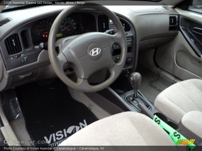 Nordic White / Beige 2005 Hyundai Elantra GLS Sedan