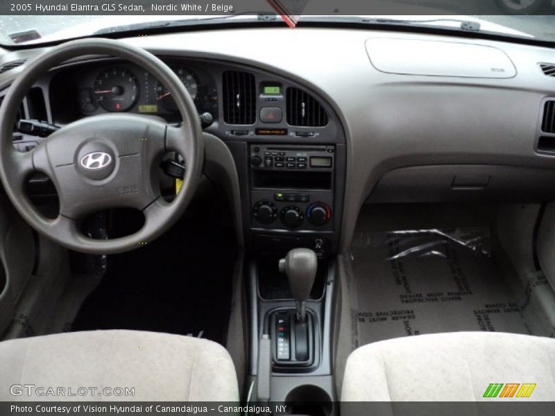 Nordic White / Beige 2005 Hyundai Elantra GLS Sedan